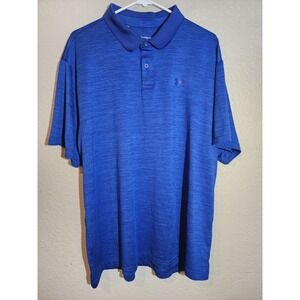Under Armour Men's Polo Golf Shirt Size 2XL Short Sleeve Blue UA Logo Loose Fit